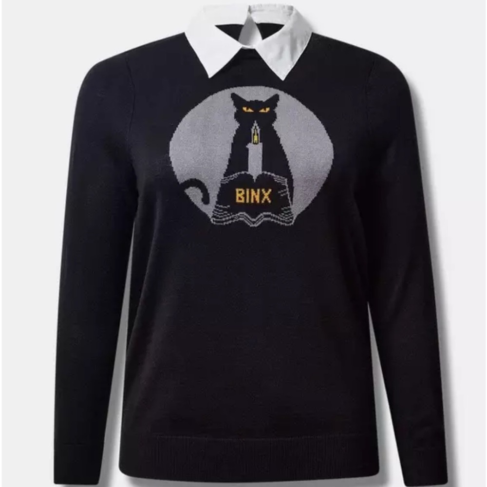 Torrid Disney Hocus Pocus Binx Collared Pullover Sweater 4/4X/26